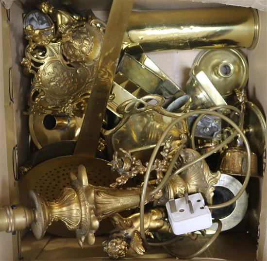 A box of mixed brass